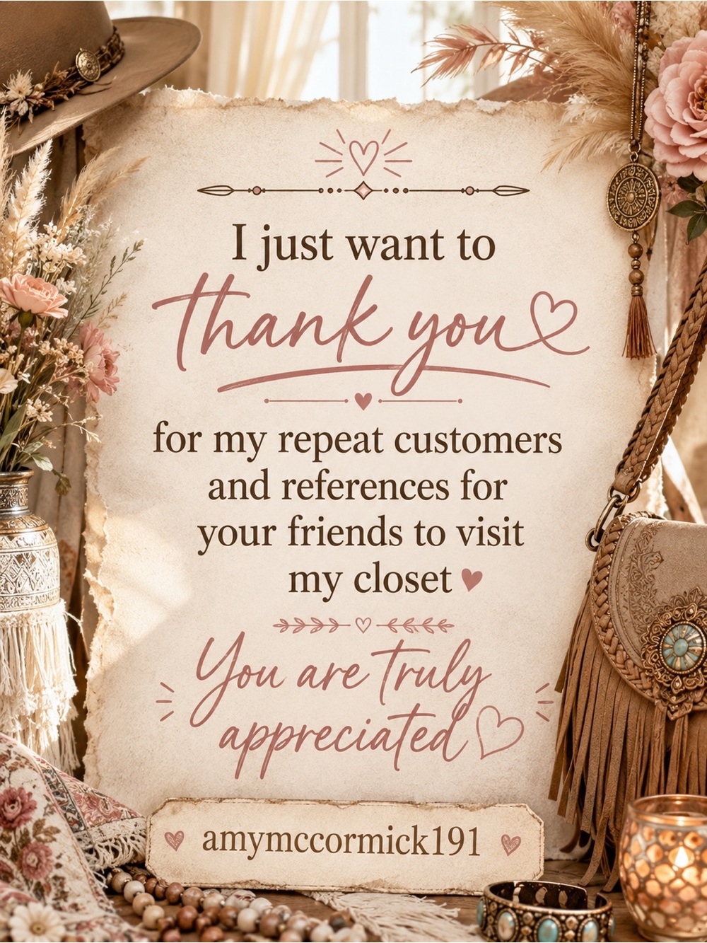 Appreciation post- thank you to my repeat customers & New customers